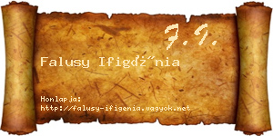 Falusy Ifigénia névjegykártya